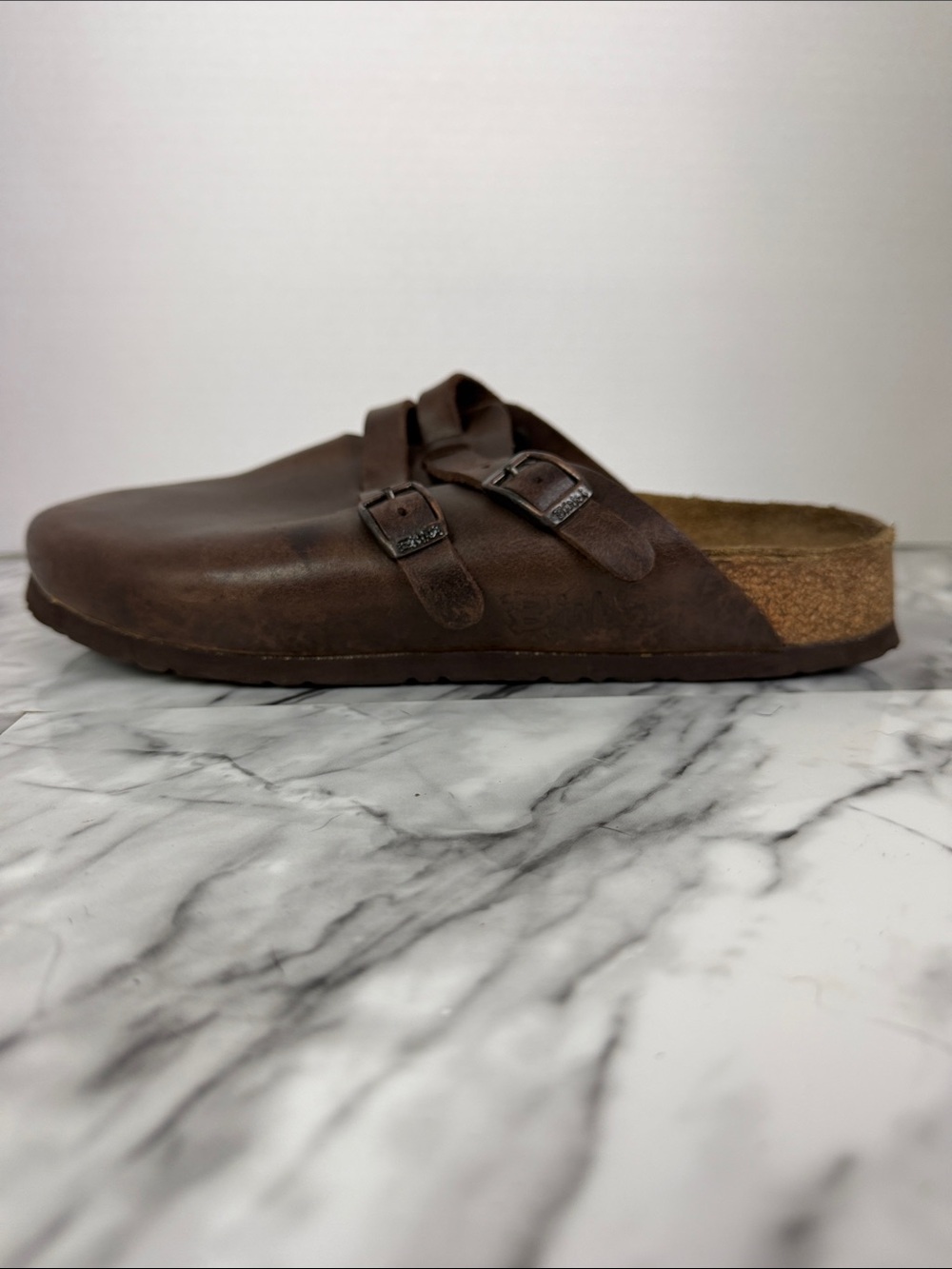 Birkis Camden double buckle slip on clogs with open back design unisex
